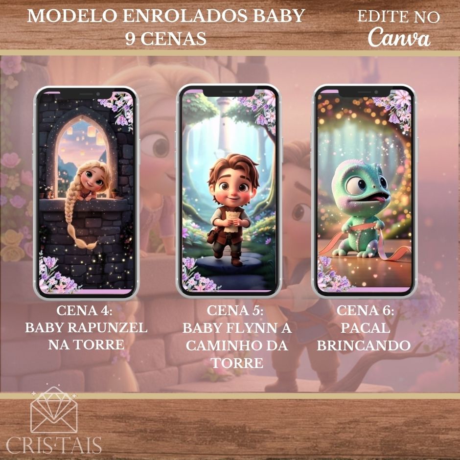 Convite Infantil Vídeo (PARA VOCÊ EDITAR) - EDITE NO CANVA - Modelo Enrolados